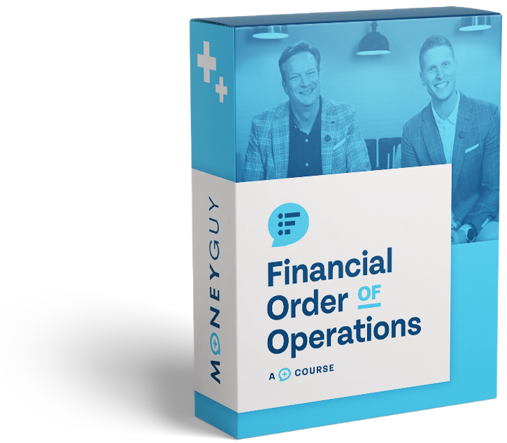 A boxed course titled Financial Order of Operations, with the Money Guy hosts pictured on the front.