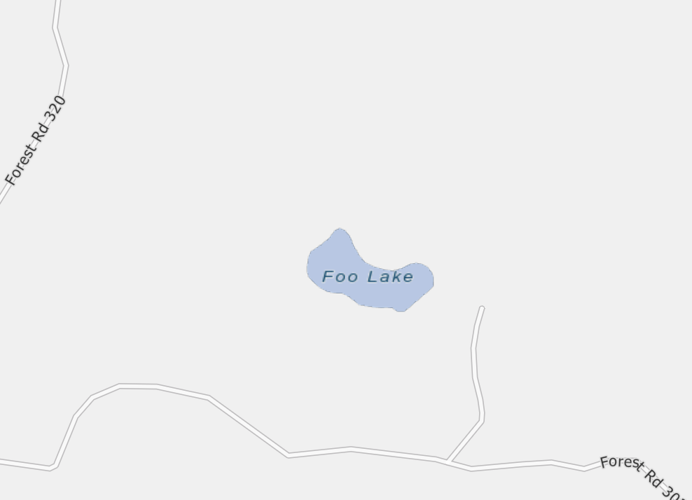 Foo Lake labeled on a map.