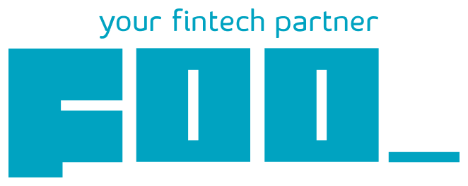 The Foo Mobi logo: FOO_ in blocky teal letters under the words your fintech partner.