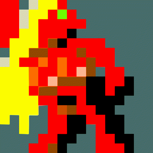 NetHack succubus tile (16x16, upscaled 32x, nearest neighbour). Source: NetHack Wiki.