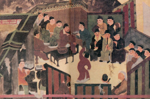 Song dynasty painting of a 2nd-century BC literary gathering at the court of Liu Wu, Prince of Liang. Public domain, via Wikimedia Commons.